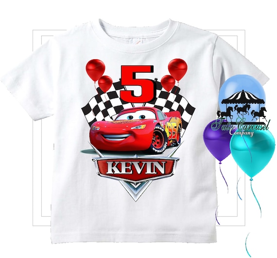 Cars Lightning McQueen Birthday Shirt Personalized Shirt Etsy Израиль.