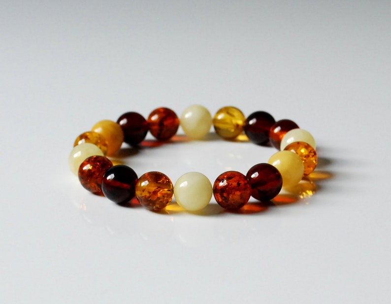 Multicolored amber bracelet Amber beaded bracelet 11,8 mm amber beads Multicolor genuine Baltic amber bracelet Women amber jewelry