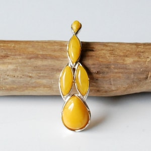 Egg Yolk Natural Baltic Amber Pendant, Yellow Amber Pendant, Beautiful Amber Pendant, Amber And Sterling Silver Pendant, Amber Jewellery