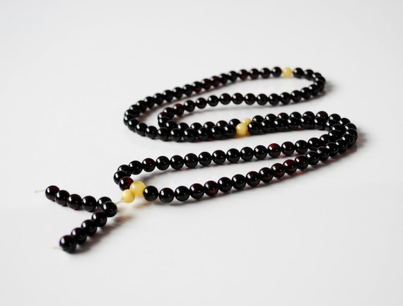 tibet mila bracelet mala prayer bead amber resin necklace baltic sea
