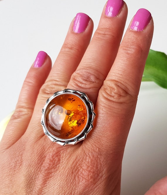 Egg Yolk Baltic Amber and Gold-plated Sterling Silver Adjustable Ring,  Yellow Amber Ring, Solid Amber Ring, Amber Jewelry, Massive Amber - Etsy  India