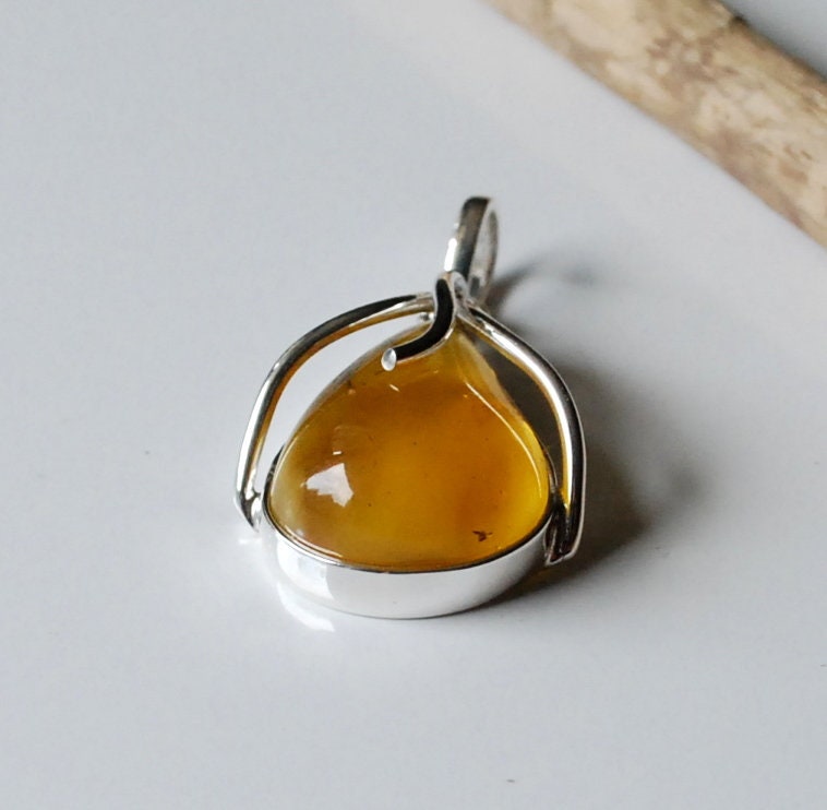 Natural Amber Drop Pendant Untreated Baltic Amber Pendant Etsy