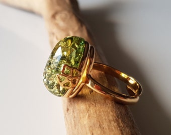 Bague En Argent 925 Avec Ambre Vert De La Baltique - Taille Au Choix - Neuf Avec Étiquettes