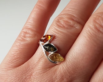 Bernstein Ring, Bernstein Ring, Bernstein Schmuck, Bernstein Schmuck, Bernstein Schmuck, Sterling Silber Ring, Bernstein Ring,