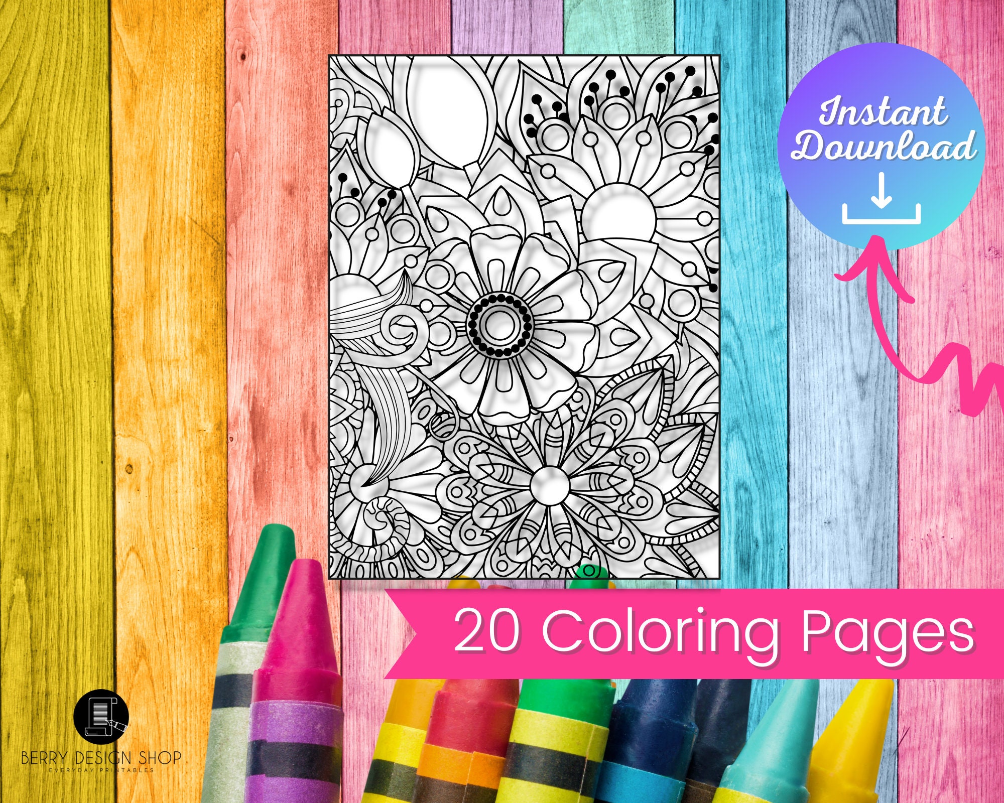 20 Pages, Girls Coloring Pages Set 2 - Etsy
