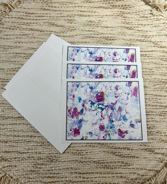 Red Fusion Art Card, Blank Greeting Card with Envelope (5.5in x 4.3in)