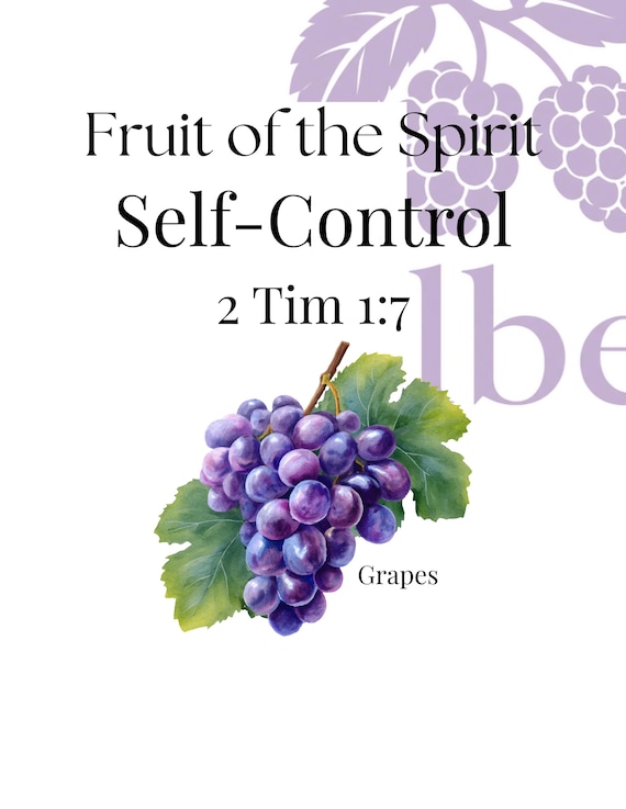 Fruit of the Spirit, Self-Control, Wall Art,  8.5x11 decoration, digital download