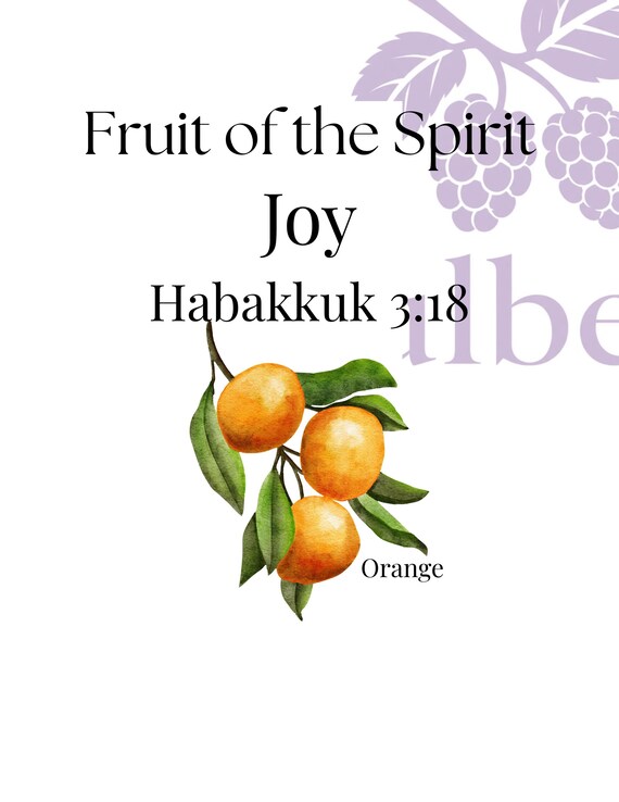 Fruit of the Spirit, Joy, Wall Art, 8.5x11 decoration, digital download