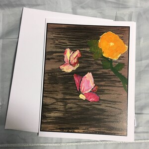Cartão Borboleta com Flor