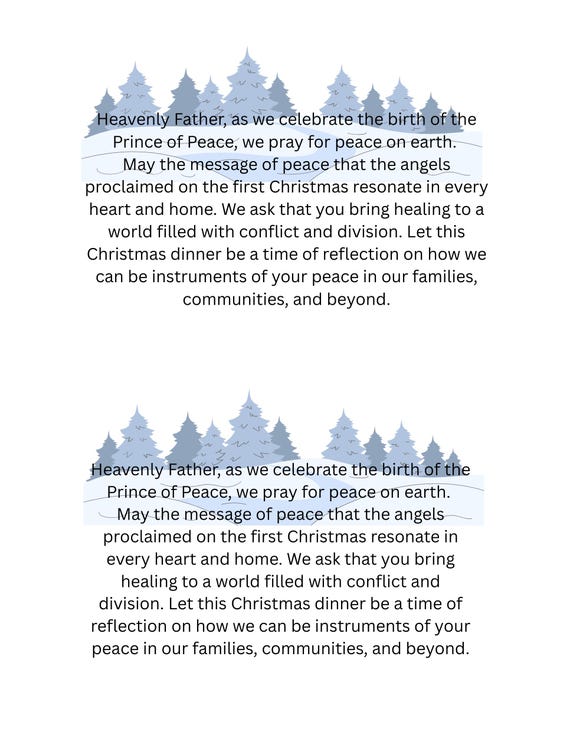 Christmas Prayer ver 1, Prayer, 8.5in x 5.5in size, various designs