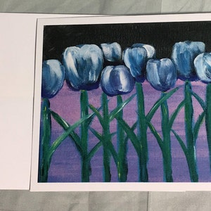 Blauwe tulpen kaart