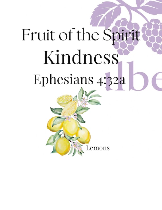 Fruit of the Spirit, Kindness, Wall Art, 8.5x11 decoration, digital download