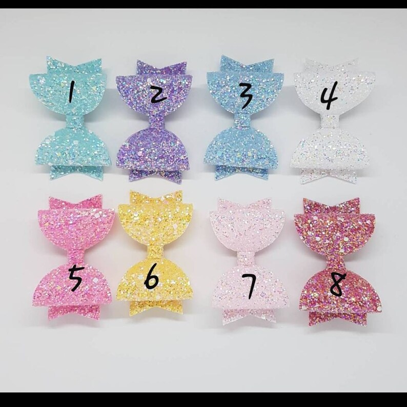 Glitter Hair Bows Etsy UK