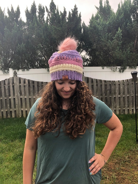 Slouchy Beanie, Handmade Crochet Winter Hat, Twisted Canyon Beanie