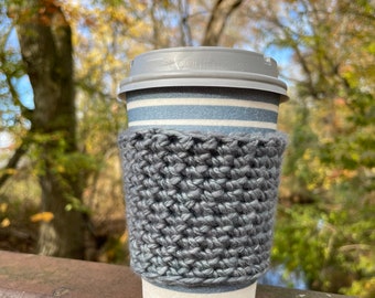 Handmade cup cozie, to go cup hand warmer