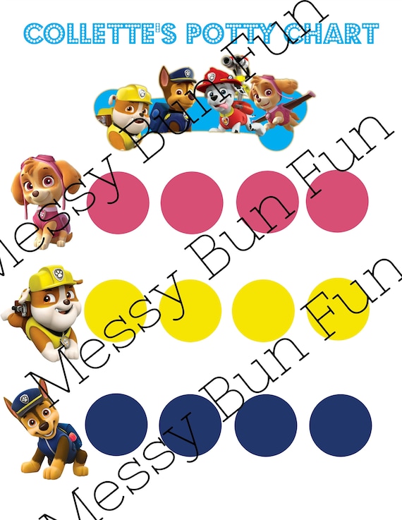 Potty Training Chart Paw Patrol