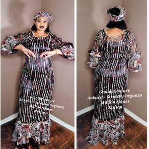 Ankara and organza styles top