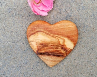 Meditation Heart, Bookshelf Ornament, Valentines Olive Wood Heart Gift, Mother's Day Gift, Handmade Heart Shaped Wood, Unique Love Gift