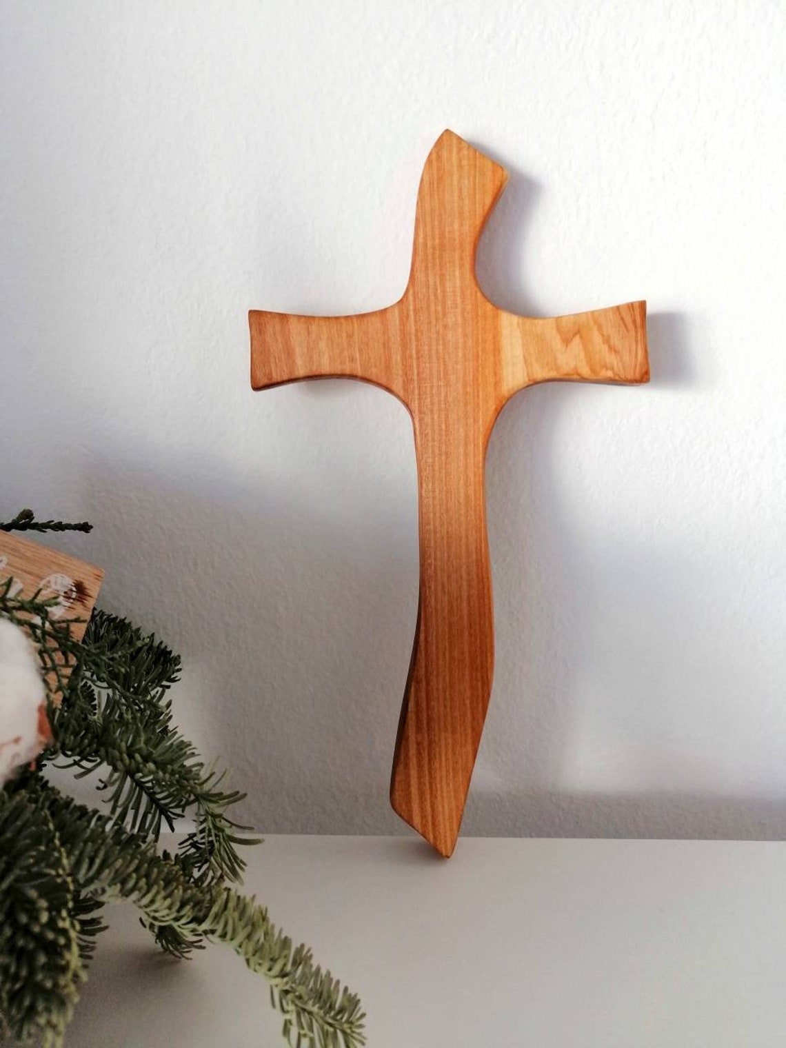 Large Wood Crucifix Wall Decor Christian Wall Art Easter Etsy
