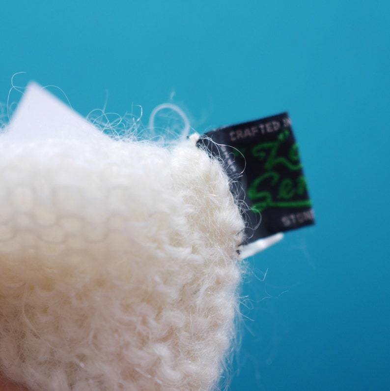 Made in England Marabou Trim Feather Detail Vintage 1970s CreamWhite MohairWool Hat by Lolita Sena Christmas Beanie Wooly Hat