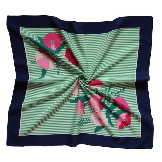 Green Vintage Scarf Vintage Hair Scarf Vintage Hea