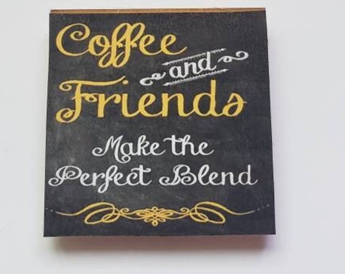 Coffee & Friends Handmade Magnet, 2x2