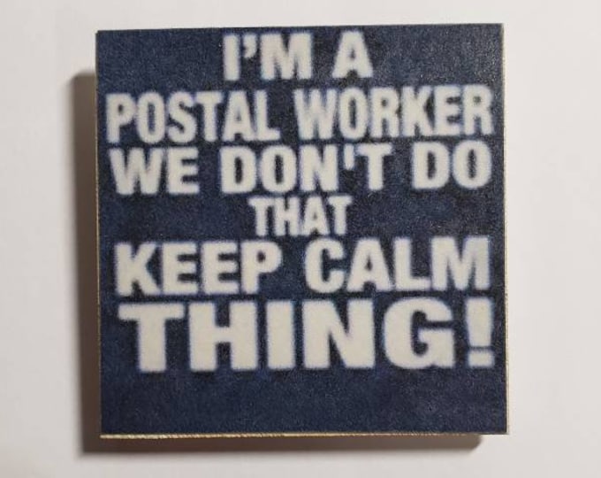 Usps letter carrier postal carrier fridge case magnet 2x2in.