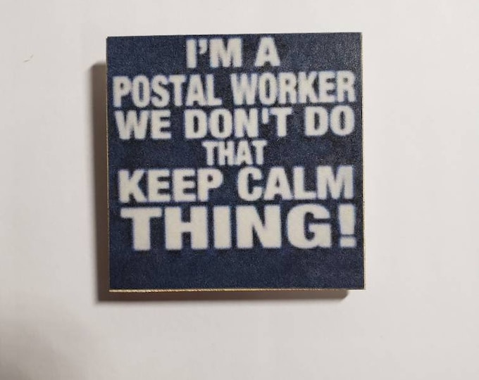 Usps letter carrier postal carrier fridge case magnet 2x2in.
