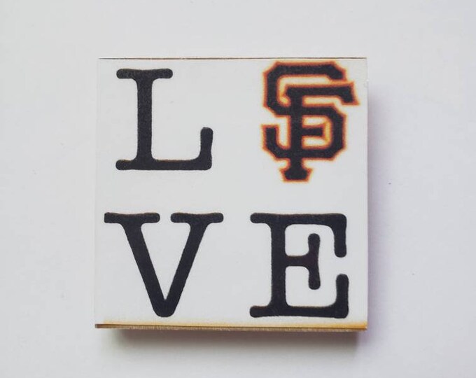 SF baseball 2x2 in fridge magnet.