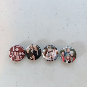 Golden Girls 1in. Button fridge  magnets, set of 4. Sarcastic ladies