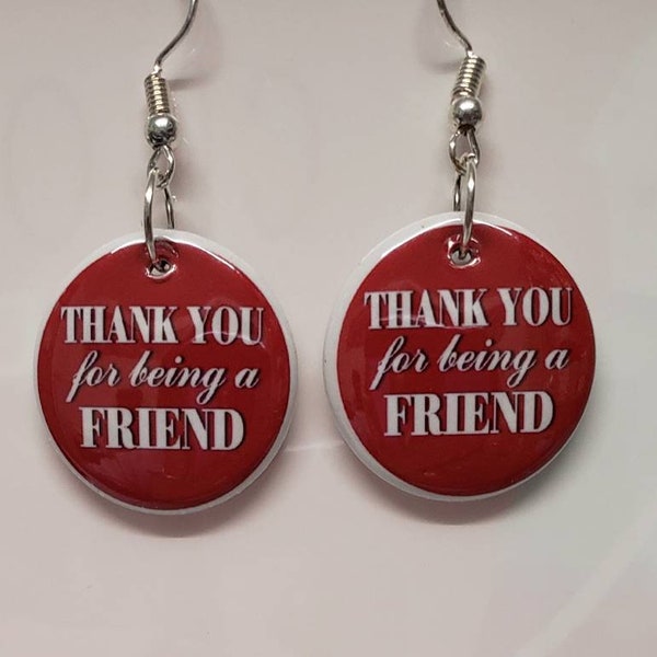 Golden Girls, Thank you for being a friend. 1in dangle earrings
