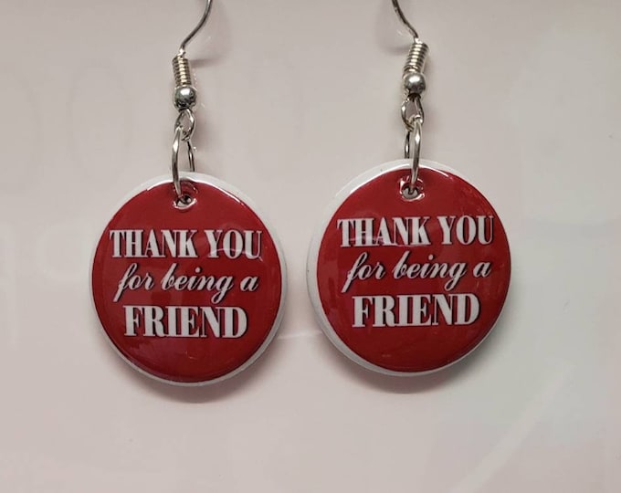 Golden Girls, Thank you for being a friend. 1in dangle earrings