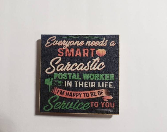 Usps letter carrier postal carrier fridge case magnet 2x2in.