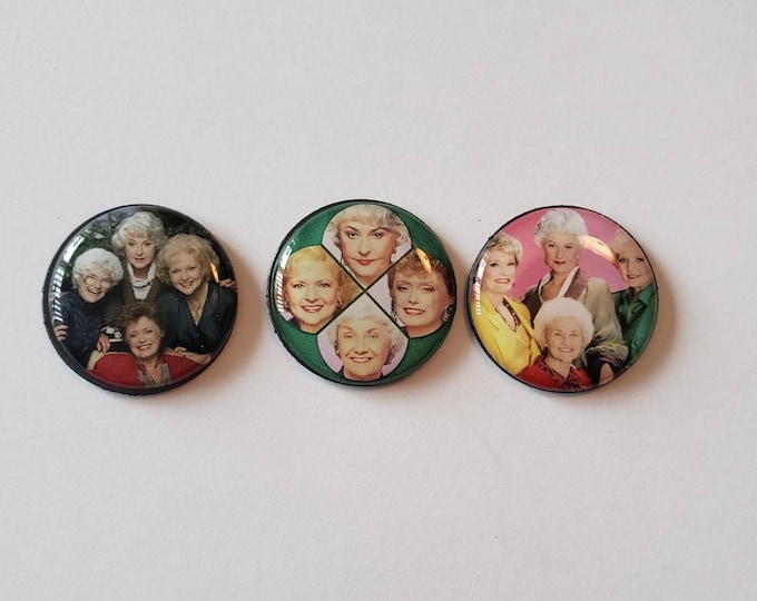Golden Girls 1in  round magnet, set of 3.
