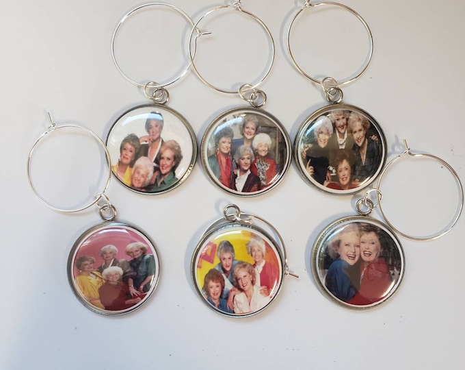 Golden Girls set of 6 Wine Glass Charms
