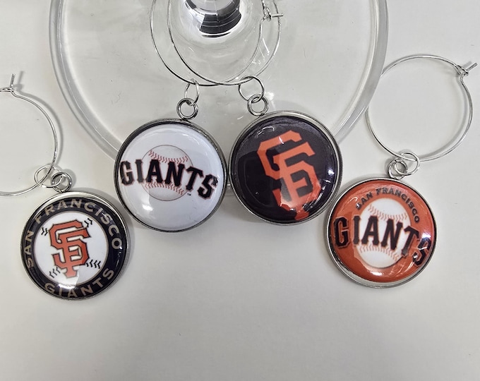 SF Giants 4pc Wine Glass Charm Set