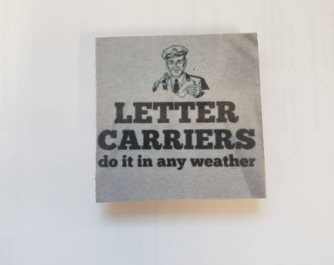 Letter carrier fridge magnet