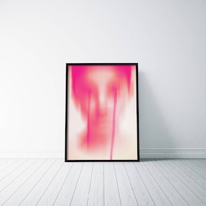 Cry Sister - modern art print, expressive, emotive, modern, surreal, abstract, pink, female face, powerful statement, trippy, blurred face
