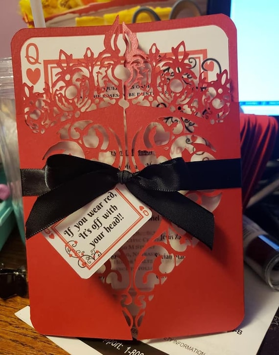 Queen of Hearts Quinceañera or wedding invitations, invitaciones,