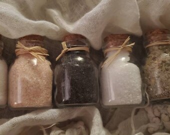 5 Salt Kit Set (Kosher, Himalayan, Black, Sea, and Herb Protection Salt)