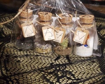 Fire, Air, Earth and Water Element Jars