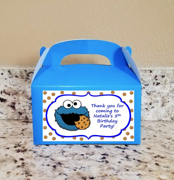 Printed Labels Cookie Monster Treat Boxes Cookie Monster Etsy