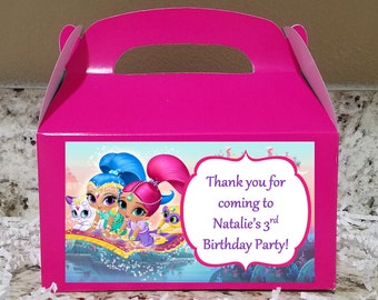 Printed Labels  - Shimmer and Shine Treat Labels, Shimmer and Shine Candy Bags,- Birthday Parade - Quarantine Birthday