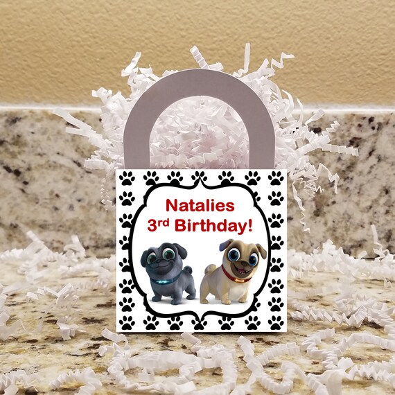 PUPPY DOG PALS 12 PERSONALIZED PARTY FAVORS SMALL BOXES 3 X 3 X 2.5 INCHES