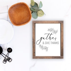 Gather and Give Thanks, Fall Printable, Autumn Printable, Thanksgiving ...