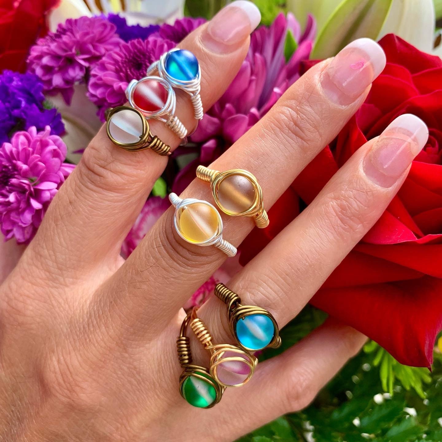 Mermaid glass best sale ring