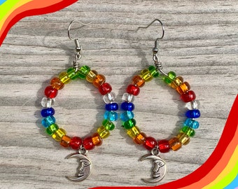 Rainbow Moon Hoops