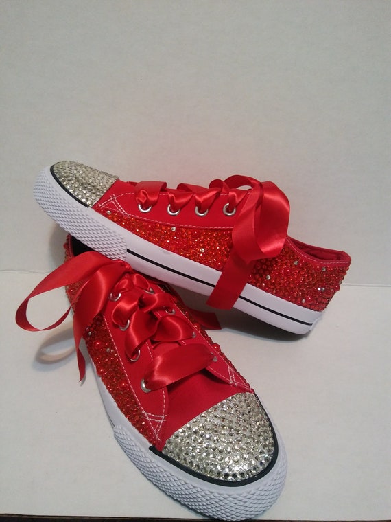 Red Bling Crystal Kids Converse - Etsy Ireland