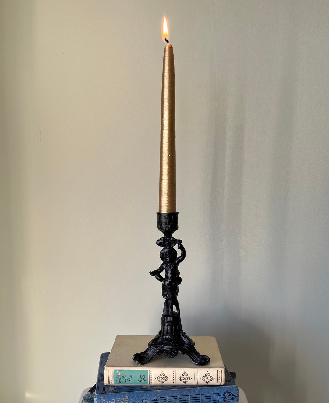 Vintage Candlestick Holder Vintage Tableware Black Candlestick Holder Cast Iron Candlestick