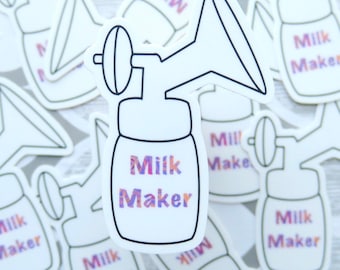 Sticker pour machine à lait en vinyle moyen, maternité, autocollant de bouteille d'eau, allaitement, allaitement, pompage